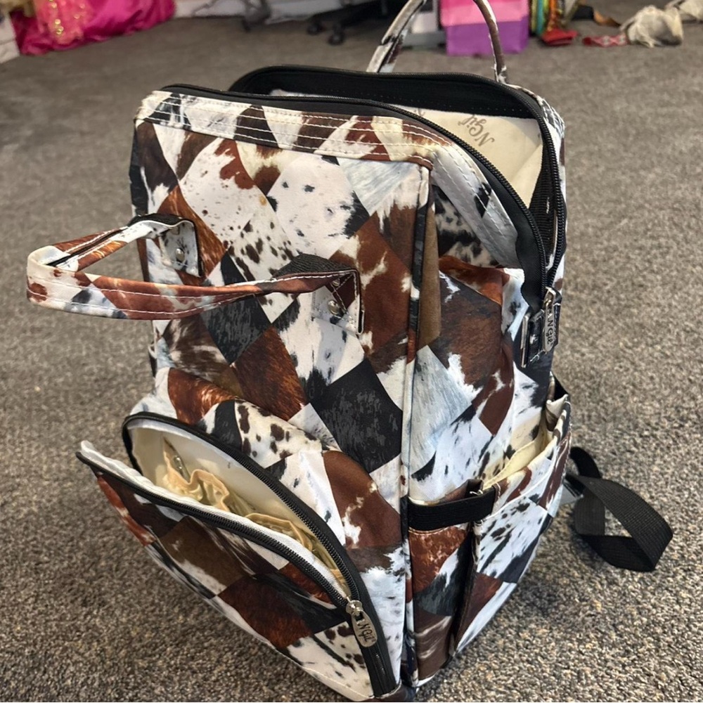 Patchwork Backpack With Multiple Pockets - image 2